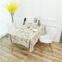 ผ้าปูโต๊ะผ้าฝ้ายลินินลายแผนที่โลก table cover cloth World Map Tablecloth