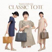 Waralees Day - Classic Tote กระเป๋าถือ เบา จุ สวยคลาสิคเรียบหรู ใส่ A4 ได้ (3สี)