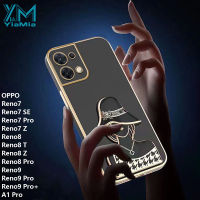 YiaMia เคสโทรศัพท์แฟชั่นสำหรับ OPPO Reno 8T / 8 / 8Z / 8 Pro / 9 Pro +/9 Pro + / A1 Pro / 7 7SE / 7 Pro / 7Z ใหม่หรูหรา6D เคสโทรศัพท์เคสมือจับสำหรับโทรศัพท์มือถือหญิงสาวซองนุ่มกันกระแทกฝาครอบโทรศัพท์