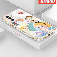 เคส JIUMOO สำหรับ Tecno Spark 8 Pro Camon 18 P Camon 18 P Camon 19 T Camon 19 Pro Canmon 19 Neo เคสสีขาวเหมือนหิมะใหม่เคสขอบสี่เหลี่ยมชุบพื้นผิวซิลิก้าเจลนิ่มกันกระแทกเคสมือถือเลนส์กล้องถ่ายรูปทั้งหมดฝาครอบป้องกัน