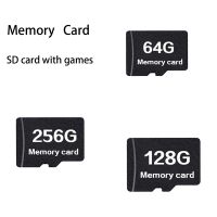 การ์ด SD 64GB128GB256GB ไมโครการ์ดหน่วยความจำ SD พร้อมการ์ดความจำเกม50,000เกมสำหรับคอนโซลเกมคอนโซล