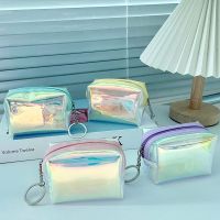 【CW】■  1PC Colorful Short Wallet Holographic Coin Purse Glittering Holder Keys Earphone Storage