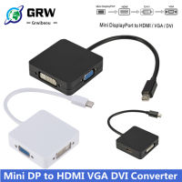 3 In 1 Mini DP DisplayPort เป็น HDMI เข้ากันได้ VGA DVI อะแดปเตอร์มินิ DP เคเบิ้ลแปลงสำหรับ Pro Air Mini DisplayPort