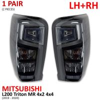 ไฟท้าย รุ่น LEDs พร้อมหลอด+ขั้วปลั๊ก ข้างซ้าย+ขวา 2ชิ้น เลนส์สโมค สำหรับ Mitsubishi L200 Triton MR 4x2 4x4 ปี 2019-2020