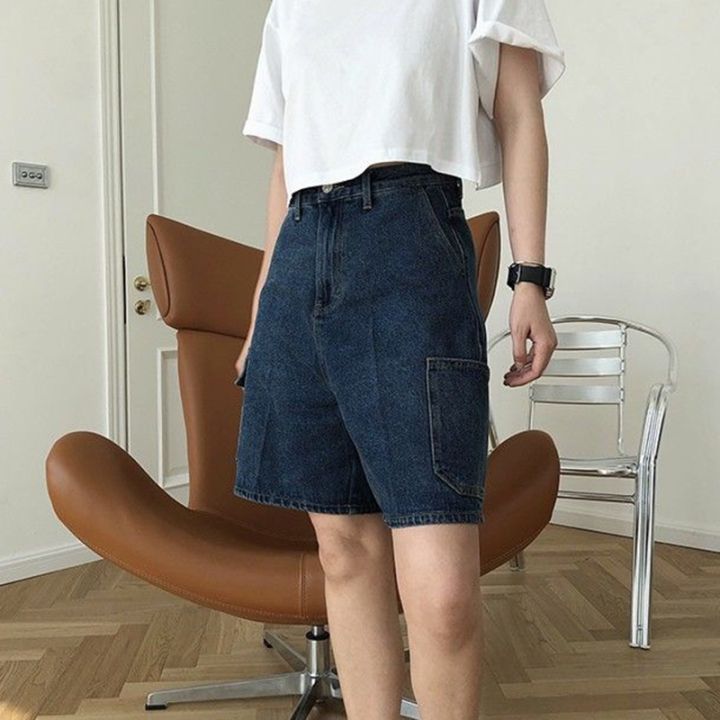 hot-denim-shorts-streetwear-waist-wide-leg-jeans-korean-all-match-straight-short-pants