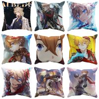 45x45cm Genshin Impact Style Pillowcase Cover Cartoon Anime Painting Cushion Cover Sofa Kids Bedroom Home Decoration Pillow Case