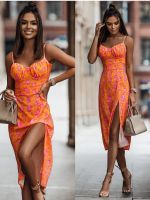 ZZOOI Summer Print Dress Fashion Sexy Spaghetti Strap Holiday Woman Dress Elegant Casual Beach Party Dresses For Women Robe Femme 2022