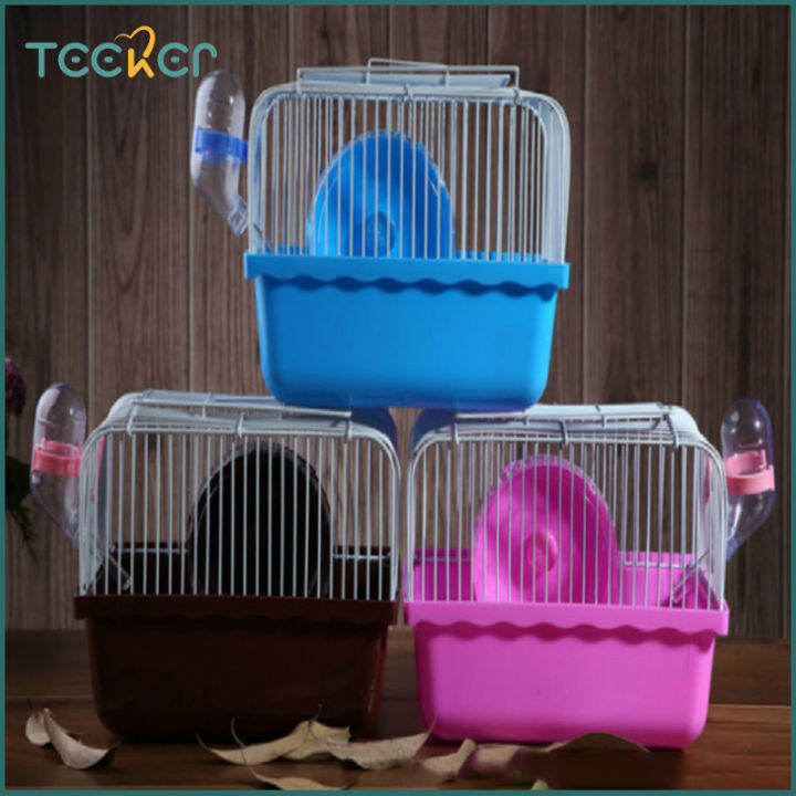 Teeker Portable Hamster Cage Travel Cage for Small Animals Dwarf