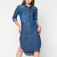 ชุดเดรส Top-stitched Denim Midi Shirt BJYB-800