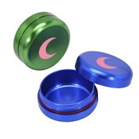 [COD] moon aluminum alloy creative pill box round storage Pill can be customized