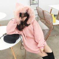 ❤️287❤️?พร้อมส่ง? ส่งไว ทันใจ ร้านคนไทยค่ะ  fur collar hooded long sweat มินิเดรส  เสื้อไหมพรม เสื้อโค้ท ชุดไปต่างประเทศ