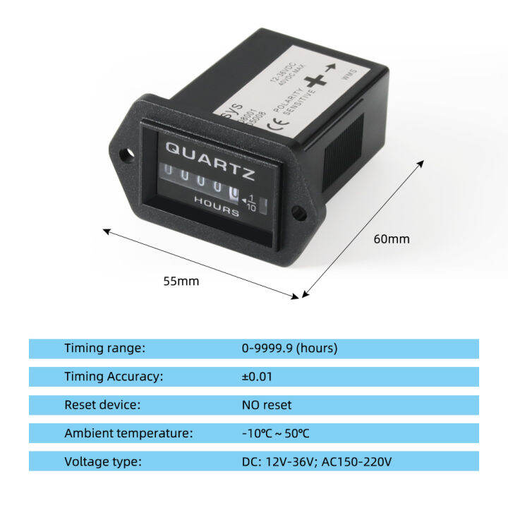 rcyago-dc12-40v-ac-150-220v-มิเตอร์จับเวลาแบบพกพาเครื่องวัดชั่วโมงกลสำหรับเครื่องยนต์ดีเซลปั๊มส่งถ่ายเครื่องกำเนิดไฟฟ้าเครื่องมือ