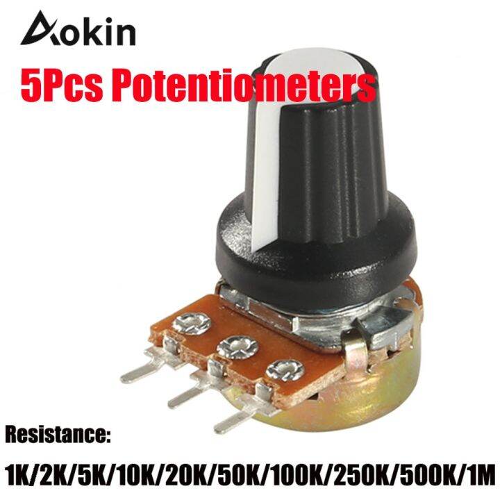 5pcs-10k-potentiometer-knob-1k-100k-5k-50k-ohm-wh148-shaft-with-nut-3-terminal-linear-taper-rotary-b10k-for-arduino-diy-kit