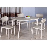 Dining table set 4 seats (1 table + 4 chairs) Table:110X70X76 cm. Chair: 41X45.5X84.5 cm.