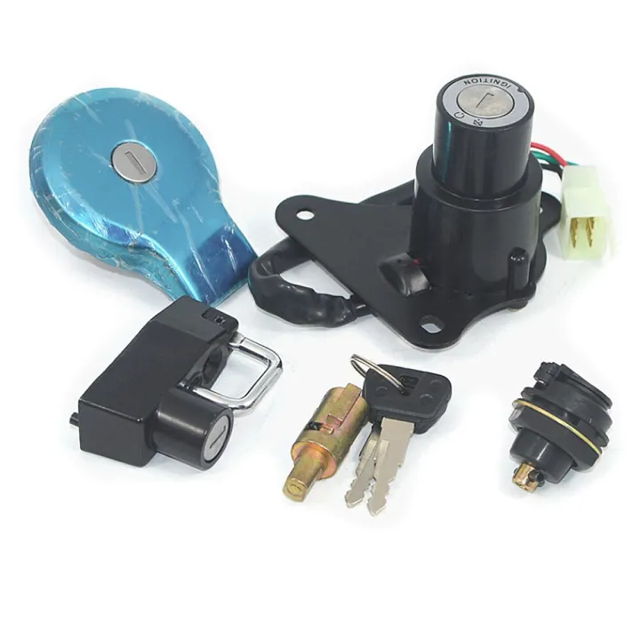 Ignition Switch Fuel Gas Cap Seat Steering Lock Helmet Lock Key Set T