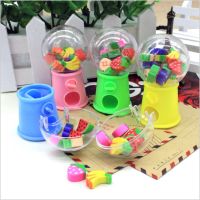 1 Lot Kawaii Cute Fruit Animal Eraser Gashapon Machine Mini Rubber Stationery School Office Correction Supplies Kid Gift