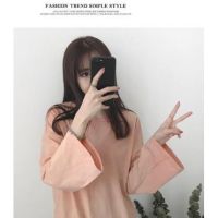 [D02] Korean Design Long-sleeve baju perempuan T-shirt Lengan Panjang,Women Clothes Blouse Loose Clothing Top Maternity