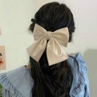 Oversized Bow Hair Accessories Fashion Satin Ribbon Hairpins Big Bow Hairpins Women Girls Satin Ladies Hairpins Cute