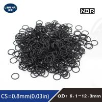 30 Buah/Lot Karet Hitam NBR CS 0.8Mm Ketebalan OD6.1/6.6/8/8.25/8.6/9.5/11.8/12.3Mm Menonton ORing Gasket Tahan Air Nitril Oring