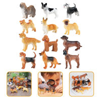 Teniron 12pcs Miniature สุนัขแกะสลักรูปลูกสุนัขที่สมจริง