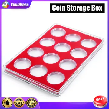 4pcs 16/25/30/46mm Silver Coin Collection Slab Display Storage Case Box  Holder