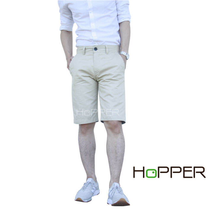 กางเกงขาสั้น-hopper-shorts-cotton-100-สีครีม