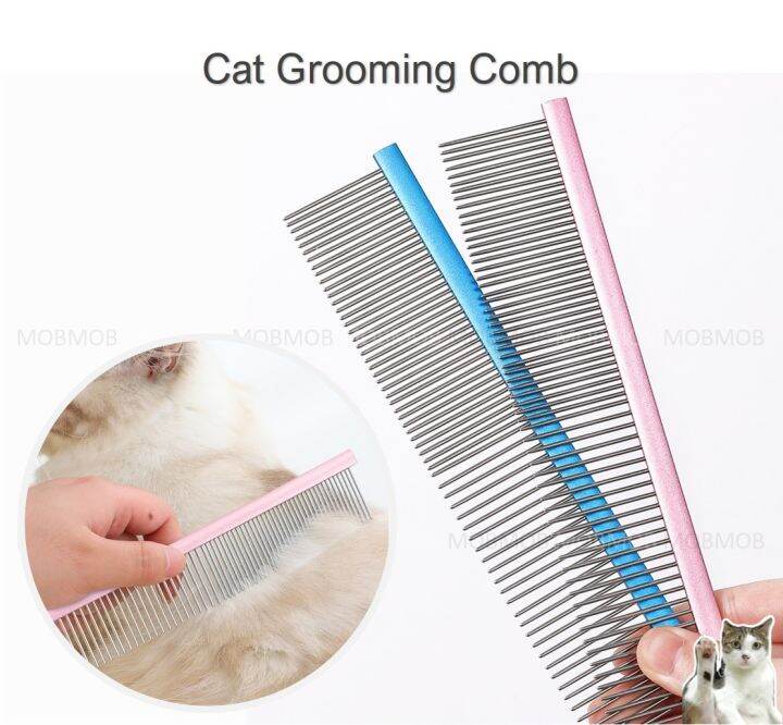 Comb For Cat Stainless Steel Teeth Aluminium Handle Remove Dirth
