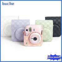 BUCHE สายปรับได้ เคสกล้องสำเร็จรูป การถ่ายภาพสำหรับถ่ายภาพ กันกระแทกและกันกระแทก ฝาครอบป้องกันสำหรับป้องกัน ที่มีคุณภาพสูง แบบพกพาได้ ถุงเก็บสัมภาระ สำหรับ Fujifilm Instax Mini 12