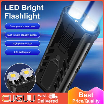 LED กันน้ำไฟฉายโคมไฟแบบชาร์จไฟแสงกลางแจ้งตั้งแคมป์แบบพกพาแสงจ้าไฟฉายชาร์จ USB เต็นท์ไฟ