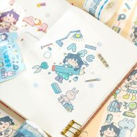 Wenshu Tape 5 Rolls 6 Styles Genki Nanako Series Hand-painted Cute Diary Material Decorative Stickers