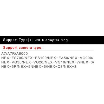 EF-NEX II Auto Focus Canon EF Lens to NEX Adapter for Full Frame Camera with E-mount