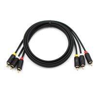 【】 ClickDeals 3RCA วิดีโอ1.5ม./5FT สำหรับเสียงคอมโพสิตวิดีโอสายเอวีอาร์ซีเอชุบด้วย3RCA 3ตัวผู้กับสายดีวีดีซีดีตัวผู้