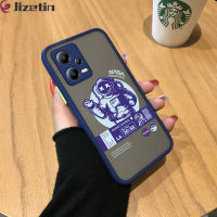 Jizetin Xiaomi Redmi Note 12 5G Xiaomi Poco X5 5G การ์ตูนน่ารักนาซ่า Hello Astronaut มีน้ำค้างแข็งโปร่งใสแข็งเคสใส่โทรศัพท์ปกหลังแบบเต็มเคสปกป้องกล้อง