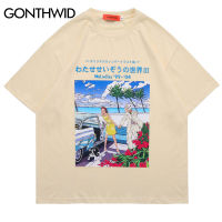 【HOT】Hip Hop Anime T Shirt Streetwear Mens Harajuku Japanese Cartoon Kanji Poster Print Cotton Tshirts 2022 Summer Short Sleeve Tees100%cotton