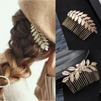 【YF】❆  Gold Color Metal Hair Clip Wedding Hairpin Barrette Flowers Rhinestone Comb Hairpins Accessories Jewelry