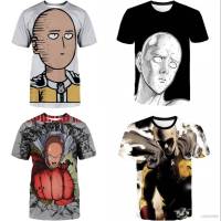 Gp1 เสื้อยืดแขนสั้นลําลอง พิมพ์ลาย One-punch 3D ทรงหลวม แฟชั่นสําหรับผู้ชาย และผู้หญิง