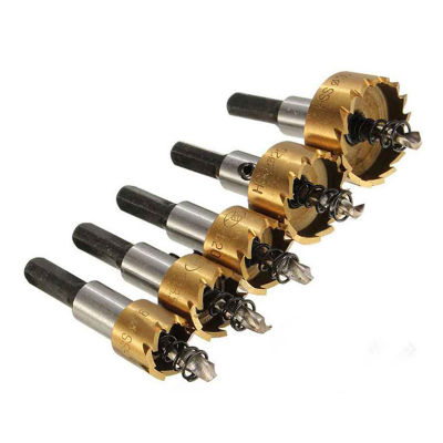 5Pcs HSS Hole Saw Drill Bit Stainless Steel Alloy Metal Milling Cutters Set 1618.5202530mm Core Drilling Tool