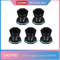 5ชิ้น Lenovo GM2โปรหูฟังบลูทูธ5.3หูฟังออกกำลังไร้สายในหูเล่นเกมเวลาแฝงต่ำโหมดคู่หูฟังเพลงใหม่