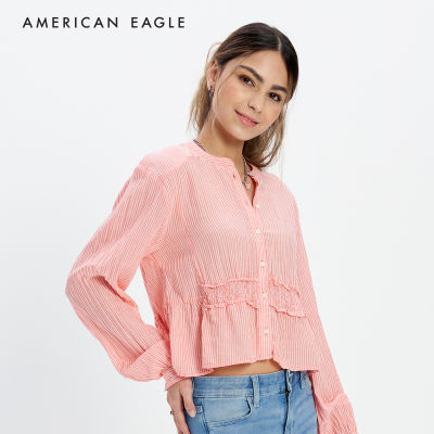 American Eagle Long-Sleeve Button-Up Tunic Blouse เสื้อเบลาซ์ ผู้หญิง แขนยาว  (EWSB 035-4874-823)