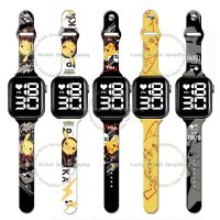 [Aishang watch industry]โปเกมอน LED นาฬิกาอะนิเมะรูป Pikachu พิมพ์ LED อิเล็กทรอนิกส์กีฬาสร้อยข้อมือนาฬิกาของขวัญเด็กผู้ชายผู้หญิงวง