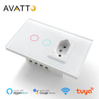 AVATTO บราซิล WiFi สมาร์ทสวิทช์ซ็อกเก็ต,Tuya Touch-Sensor Smart Home Interruptor Wall Switch ทำงานร่วมกับ Alexa Home