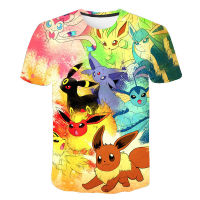 2023 NEWPocket มอนสเตอร์อะนิเมะแฟชั่น3D พิมพ์เด็กเสื้อยืดฤดูร้อน Pikachu สนุกเสื้อยืดเหมาะสำหรับ3-14เสื้อผ้าเด็ก