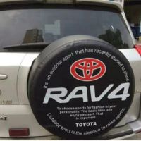 Toyota Rav4 Spare Tire Cover Back Tire Mat Tire &amp; Wheel Care PU Leather for 2002-2005/2006-2013 Model（With Logo）