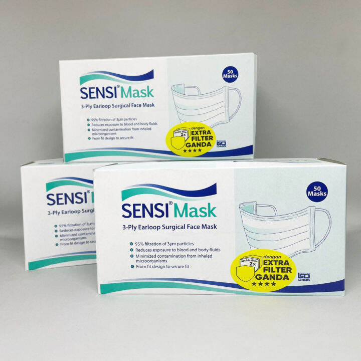 Masker Sensi Earloop 3ply Isi 50 Pcs | Lazada Indonesia