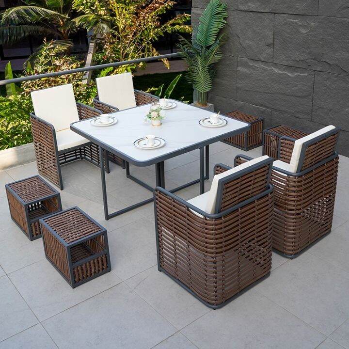 Rattan outdoor furniture meaning yard villa garden terrace waterproof