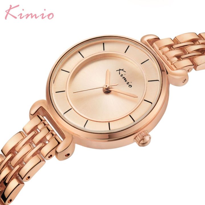 kimio-นาฬิกาสร้อยข้อมือโลหะนาฬิกาสตรีสีทองสำหรับสตรีนาฬิกาผู้หญิง-relogio-femino-montre-femme