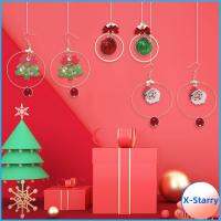 X-STARRY ของขวัญ1คู่เครื่องประดับแฟชั่นอุปกรณ์เสริมหูต่างหูห่วงขนาดใหญ่คริสต์มาสหลากสี