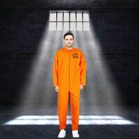 นักโทษ Jumpsuit | Orange Prison Inmate ฮาโลวีนเครื่องแต่งกาย Unisex Jail Criminal