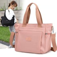 Womens Nylon Handbag Leisure Large-Capacity Travel Casual Tote Bag Multi-Pocket Portable Cross-Body Ladies Shoulder Bag