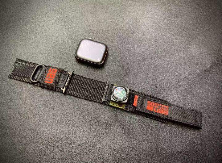 สายนาฬิกาไนลอนสำหรับ-apple-watch-6-se-5-4-3-2-1สายรัดข้อมือเข็มทิศสำหรับ-apple-watch-44มม-42มม-สายรัดข้อมือกีฬาสำหรับ-uag-apple-watch-สร้อยข้อมือเข็มทิศ